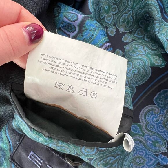 Etro navy blue blazer wool‎ silk blend - Picture 11 of 12